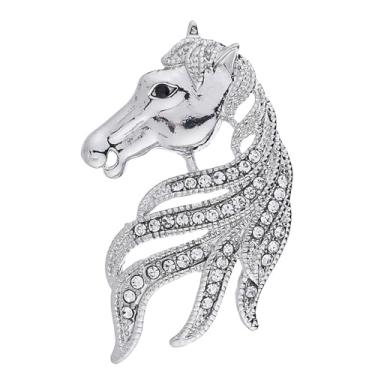 Imagem de Dreuyet Broche de cavalo Kentucky Derby terno de corrida de cavalos broche de lapela para mulheres homens strass ouro antigo cavalo animal broche esmalte Kentucky roupas roupas acessórios joias