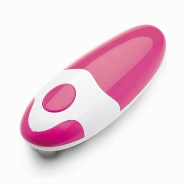 Imagem de Abridor de lata elétrico – Abridor de latas automático mãos livres para uso na cozinha – Borda lisa, operado por bateria, fácil operação com um toque – ideal para idosos e artrite, rosa)