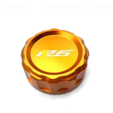 Imagem de Acessórios de motocicleta Tampa do reservatório de fluido da embreagem do freio traseiro compatível com Y&AMAHA YZFR6 YZF-R6 YZF R6 2010-2023 2022 2021 2020 2019 (laranja)