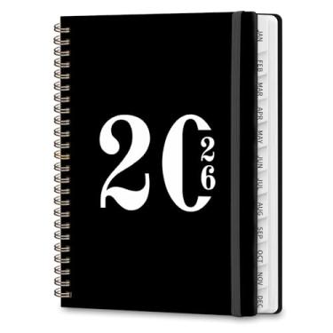 Imagem de Agenda 2026, agenda de calendário semanal e mensal, janeiro de 2026 a dezembro de 2026, planejamento acadêmico de capa dura para material escolar de escritório e acessórios de mesa - A5 (15 x 21 cm)