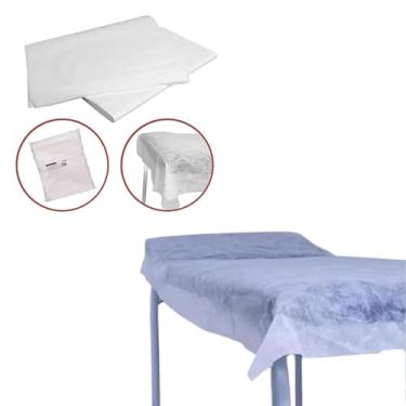 Imagem de Lençol Descartável TNT Branco, 2,10 x 0,90m, Gramatura 20, Sem Elástico, 10 Unidades