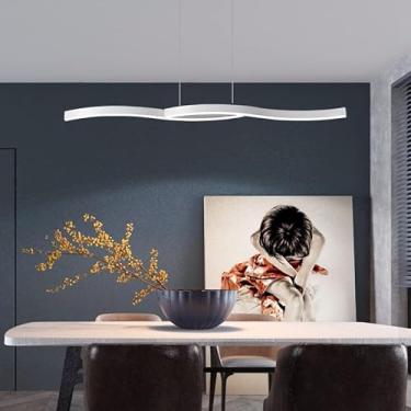 Imagem de Lustre, Lustre com escurecimento de lustre, Luminária suspensa rústica com design curvo, Iluminação suspensa compatível com ilha de cozinha, bar, café, sala de jantar, mesa, sala de estar, e