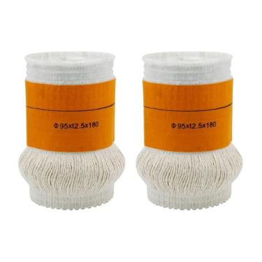 Imagem de Pavio de fogão a querosene sem fumaça, pavio de aquecedor de petróleo de algodão redondo de fibra de vidro, pavio de substituição de aquecedor de querosene 95xt2,5x180 mm (pacote com 2)