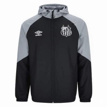 Imagem de Jaqueta Santos Viagem 2023 Umbro Masculino, PP, Preto, Cinza, Masculin