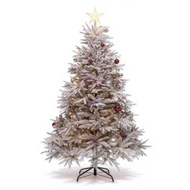 Imagem de Árvore de natal Creta nevada 150cm com 386 hastes cheias cor verde lux