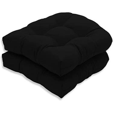 Imagem de Almofada para cadeira móveis de exterior, almofada para cadeira, antiderrapante, durável, conjunto de almofadas de tecido para assento e encosto, 19 x 19 x 5 polegadas, para pátio, jardim, cadeira de