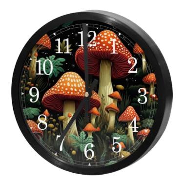 Imagem de LILINWAN Relógio de parede 24 cm sem tique-taque silencioso operado por bateria relógio de parede redondo moderno estilo simples decoração relógio para escritório/escola/quarto/sala de estar