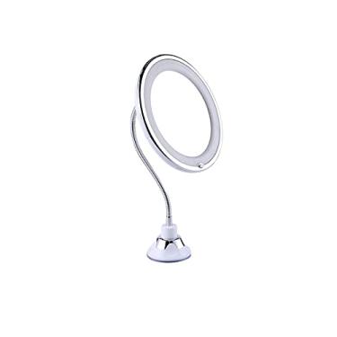 Imagem de Espelho de maquiagem com luz de LED para armazenamento, espelho facial de LED ajustável, regulador de toque, espelho de penteadeira, mesa de mesa, espelho cosmético