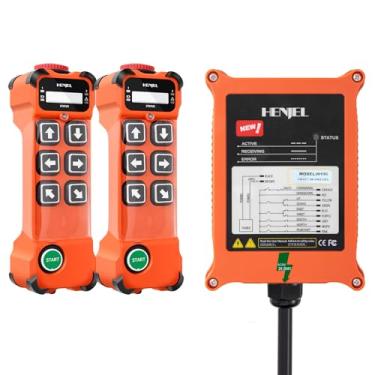 Imagem de Controle remoto de guindaste industrial sem fio para guindaste de ponte aérea guindaste de rádio controlador de guindaste de pórtico 6 botões 2 transmissores e 1 receptor 110-460V CA/CC 220V 380V