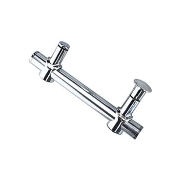 Imagem de Puxadores de porta modernos de chuveiro de banheiro, puxador de porta de vidro de um lado de alumínio espacial, adequado para porta de vidro - espaçamento central do orifício ajustável (tamanho: 145