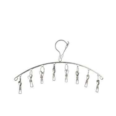 Imagem de Estante dobrável para roupas em aço inoxidável Estante multifuncional para roupas domésticas 8/10/20/40 ganchos (Varal Com 8 Prendedor)