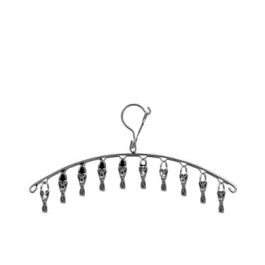 Imagem de Estante dobrável para roupas em aço inoxidável Estante multifuncional para roupas domésticas 8/10/20/40 ganchos (Varal Com 10 Prendedor)