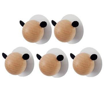 Imagem de Cabide montado na parede 5 peças de gancho de forma criativa bonito cabideiro pode ser usado para entrada, chapéu, toalha, cachecol, bolsa, chaveiro, cabideiro, para pendurar na parede, entrada,