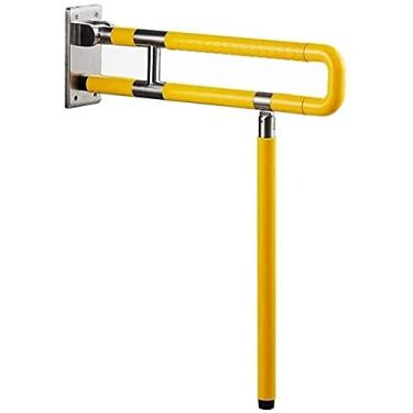 Imagem de Barra de apoio para corrimãos dobráveis de aço inoxidável e nylon, suporte seguro antiderrapante, adequado para banheiro, chuveiro, vaso sanitário, barra de apoio para idosos com deficiência para vaso