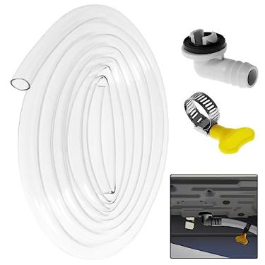 Imagem de Conector de mangueira de drenagem de ar condicionado portátil 3/5 polegadas à prova de vazamento Kit de mangueira de drenagem CA com conector de mangueira e braçadeira universal de substituição de