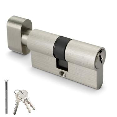 Imagem de Cilindro de fechadura de cobre único aberto para quarto com chaves (60 mm)