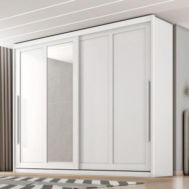 Imagem de Guarda Roupa Casal com Espelho 2 Portas de Correr em MDF Atraente Zanzini