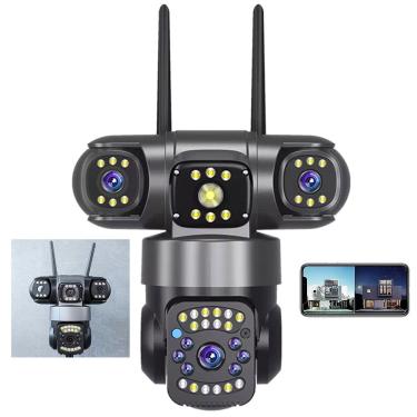 Imagem de Camera de Segurança Lente Tripla 360 Graus App Wifi Microfone Sensor Presença Movimento Visao Noturna Vigilancia