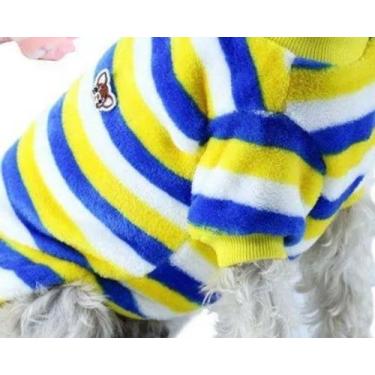 Imagem de Roupa pet azul e amarelo