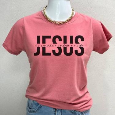 Imagem de Camiseta Feminina T-shirt Blusa - Jesus é o Caminho, a Verdade e a Vid