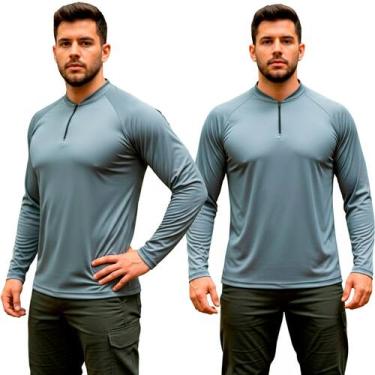 Imagem de Camiseta Camisa Manga Longa com Proteção Solar Uv Camuflado Tecido Lev