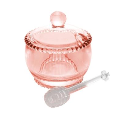 Imagem de Meleira de Cristal C/Pegador Plástico  Pearl Bolinha Rosa 200ml Wolff