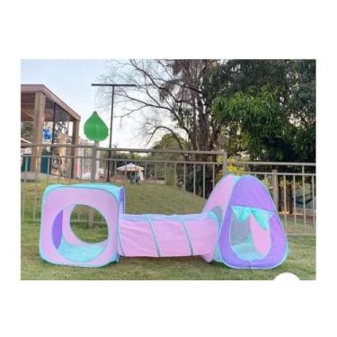 Imagem de Barraca Toca Infantil Colorida 3 X 1 C/Túnel Rosa