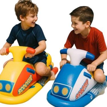 Imagem de Boia Jet Ski Inflável Para Crianças Piscina e Praia Scooter Colorida Feita em PVC Durável Perfeita Para o Verão