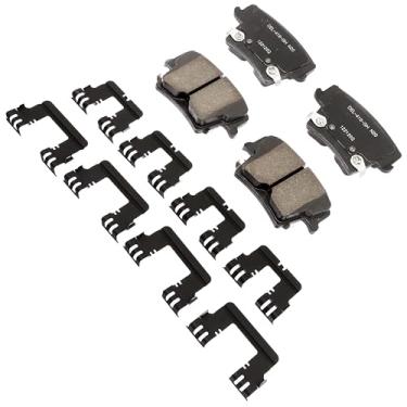 Imagem de ACDelco Kit de pastilhas de freio a disco traseiro de cerâmica profissional 17D1057CHF1 com clipes