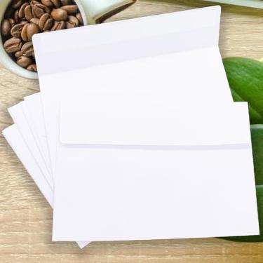 Imagem de Envelopes autovedantes 12 x 17 unidades, envelopes brancos A7 para convites, imprimíveis, autoselados para casamentos, fotos, formatura, cartões postais, cartões comemorativos, correspondências