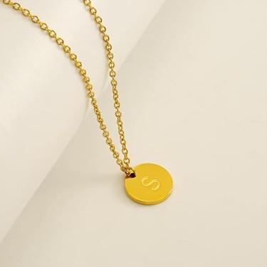 Imagem de 1 colar redondo de letras com acabamento brilhante banhado a prata para mulheres, joia fina, presente para mamãe, 45cm, Cobre, Sem Pedra Preciosa