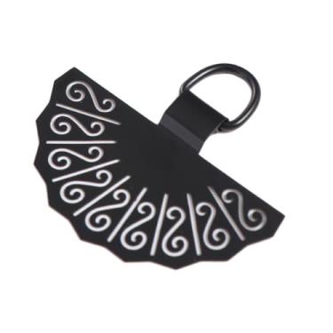 Imagem de Cordão de telefone de aço inoxidável remendo universal de substituição para cordão de corda em forma de ventilador junta de cordão de telefone (preto)