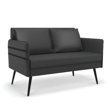 Imagem de Namoradeira 02 Lugares Mari Corino Pés Palito De Ferro Preto