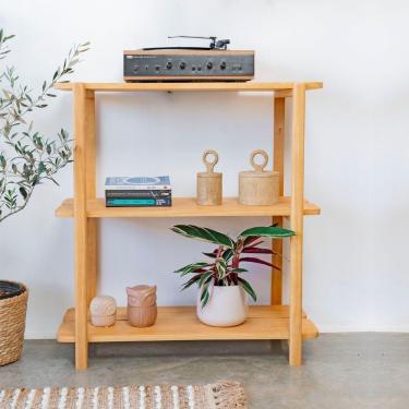 Imagem de Estante Laguna 3 Prat 95ax90lx42p Em Madeira Cor Mel