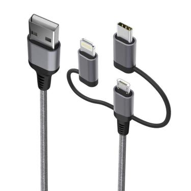 Imagem de Cabo Multicable 3 Em 1 ? Lightning (Mfi) Micro-Usb | Usb-C Com 1,5 M