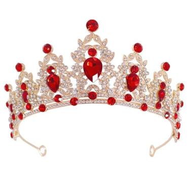 Imagem de Qiufruit Tiaras de cristal rainha tiaras de casamento e coroas coroa de princesa faixa de cabelo para festa de aniversário acessórios de cabelo para noivas mulheres meninas, One Size, Liga metálica