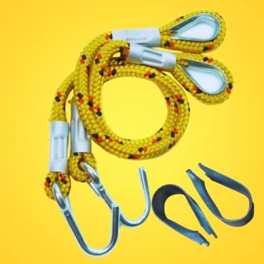 Imagem de Corda Cabo Extensor Alongador mais Protetor de punho | Rede De Descanso e Dormir | (KIT Corda 60cm + Protetor de Punho) | 5 PONTOS@ (Amarelo)