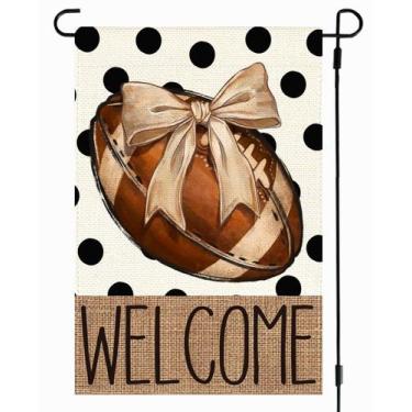 Imagem de Bandeira de jardim ARGOOFG 30x45 cm de futebol de outono de dupla face