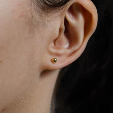 Imagem de Brinco De Ouro 18k 750 Bola 3,5mm Infantil Segundo Furo - Zello