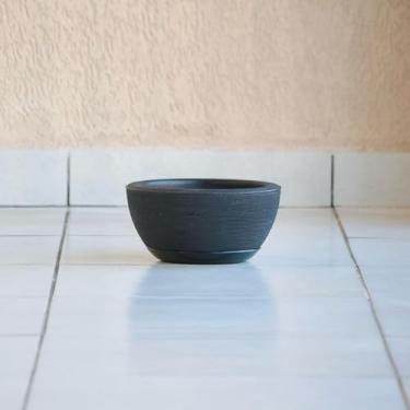 Imagem de Vaso de Planta Decoração Centro Mesa Bacia Cuia 13x25 com Prato em Polietileno (Preto)