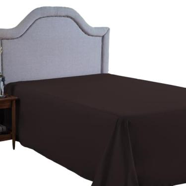 Imagem de Lençol Super King 400 Fios Sem Elástico Liso Cama Box Toque Macio Aveludado 01 Peça (MARROM)