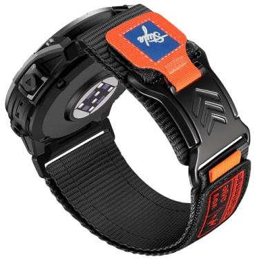 Imagem de GEAK Pulseira de relógio militar de 26 mm compatível com Garmin Fenix 8 51 mm/7X/ 6X / 5X, pulseira de substituição de nylon com fivela dupla magnética para Fenix 7X Pro/6X Pro/5X Plus SmartWatch