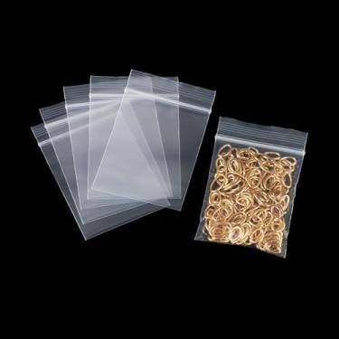 Imagem de 300 unidades de sacos de plástico com fecho de correr, 6 x 4 cm, sacos de embalagem retangular, reutilizáveis, bolsa de vedação superior para joias pequenas, berloques, chaveiros, pequenos presentes