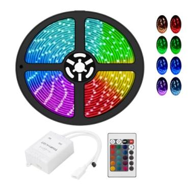 Imagem de Fita LED Inteligente 【Bluetooth】 Aplicativo e Controle Remoto RGB 5050 USB 5 Metros Decoração para Quarto