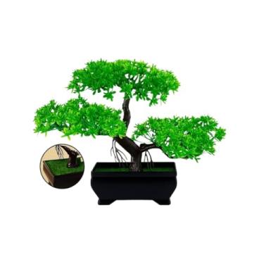 Imagem de Bonsai Artificial Planta Decorativa - Pinho Natural em Plástico Realista para Decorações, Plantas Decorativas(NUVEM VASO ESCURO)