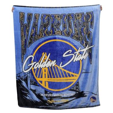 Imagem de Two Hype Cobertor NBA Golden State Warriors – Cobertor de pelúcia ultramacio nas cores do time, perfeito para dia de jogo ou decoração de casa, 152 x 170 cm