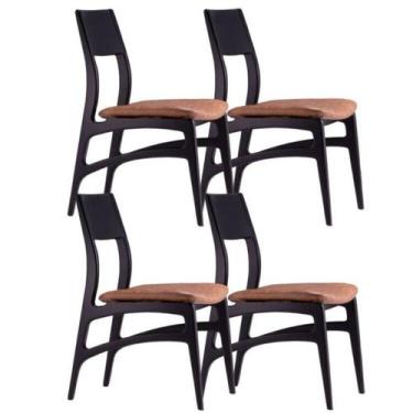 Imagem de Conjunto 4 Cadeiras Madeira Maciça Alento - Elegance Decor