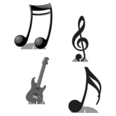 Imagem de KIT 4 Displays Notas Musicais 20cm - Vinil Fosco Sem Reflexo - Totem Decoração Festa Infantil Aniversário