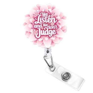 Imagem de Carretel de crachá de enfermeira – Suporte de crachá de clipe retrátil fofo, carretel de crachá engraçado para enfermeiros, estudantes de enfermagem e equipe médica – Carretel de crachá durável para