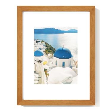 Imagem de Axeman Porta-retrato 22 x 30 cm – Moldura de madeira teca maciça 23 x 30 cm com tapete para madeira de 15 x 20 cm, vidro temperado e ferragens para pendurar incluídas, decoração de casa, teca natural